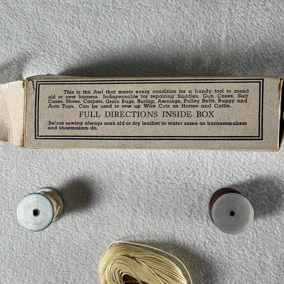 Vintage C.A. Myers Sewing Awl Kit Lock Stitch Leather Tool w Box & Manual - Picture 2 of 8